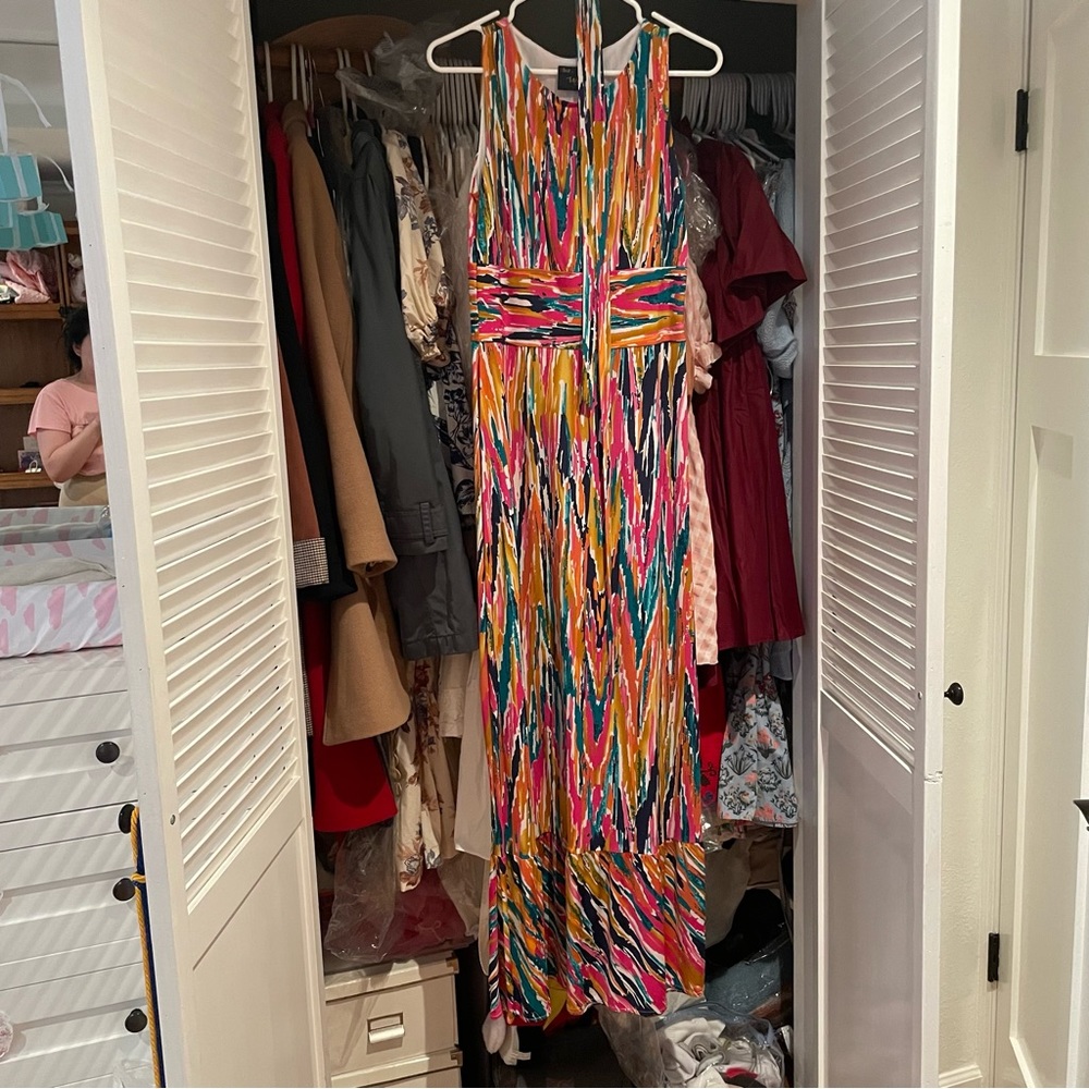 Rainbow colorful maxi dress